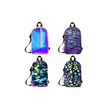 Hi Vis Night Glow Running Reflective Crossbody Backpack Sling Bag for Ladies Men Women